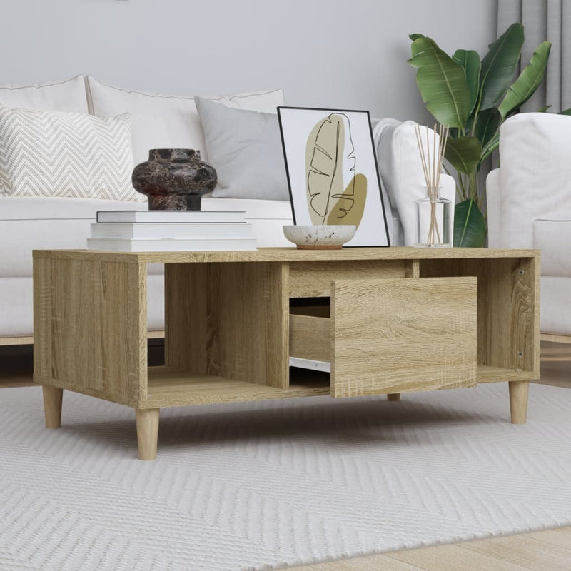 Coffee Table Sonoma Oak 90x50x36.5 cm Engineered Wood Payday Deals