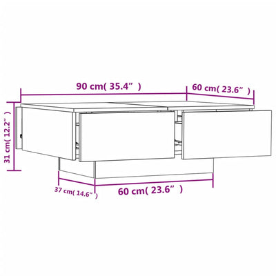 Coffee Table Sonoma Oak 90x60x31 cm Engineered Wood Payday Deals