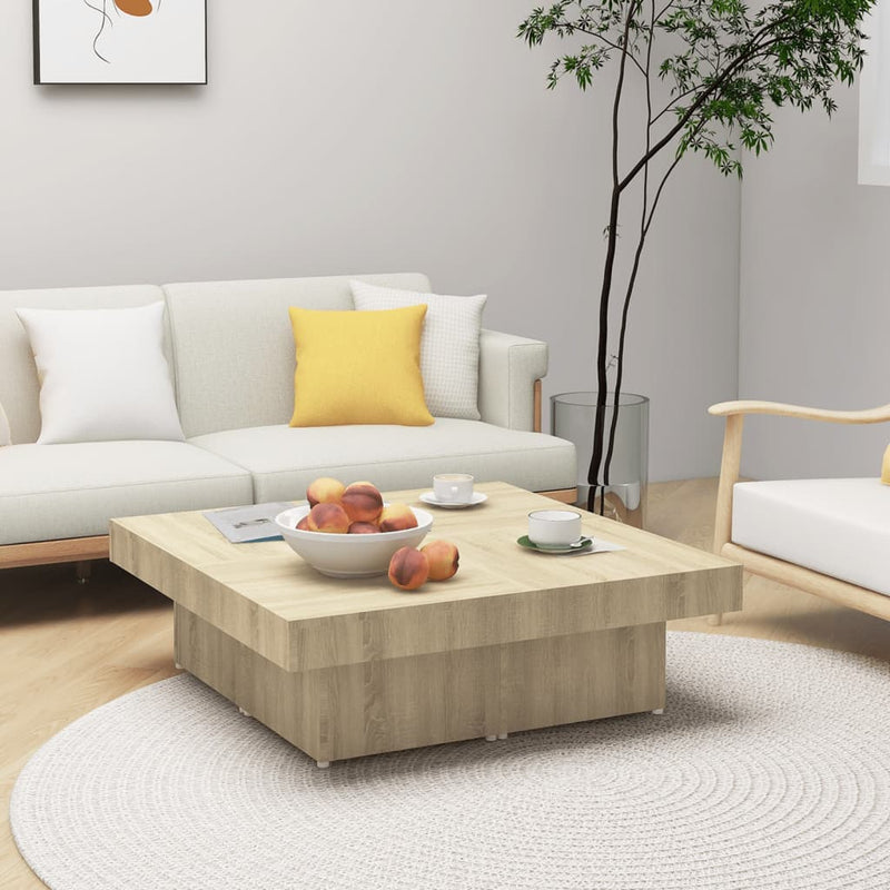 Coffee Table Sonoma Oak 90x90x28 cm Chipboard Payday Deals