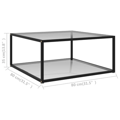 Coffee Table Transparent 80x80x35 cm Tempered Glass Payday Deals
