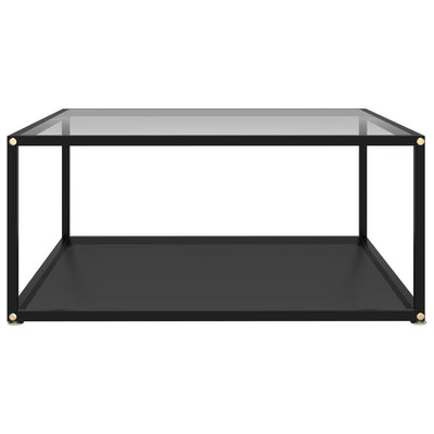 Coffee Table Transparent and Black 80x80x35 cm Tempered Glass Payday Deals