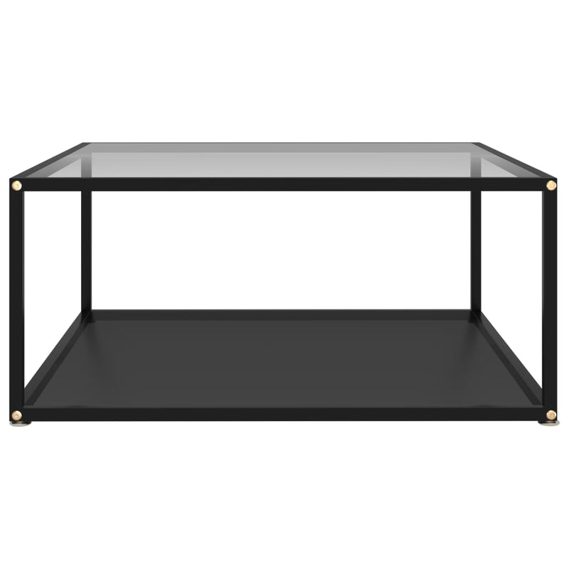 Coffee Table Transparent and Black 80x80x35 cm Tempered Glass Payday Deals