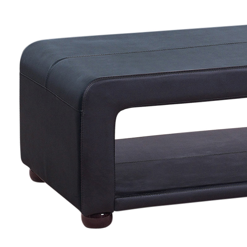 Coffee Table Upholstered PU Leather in Black Colour with open storage Payday Deals