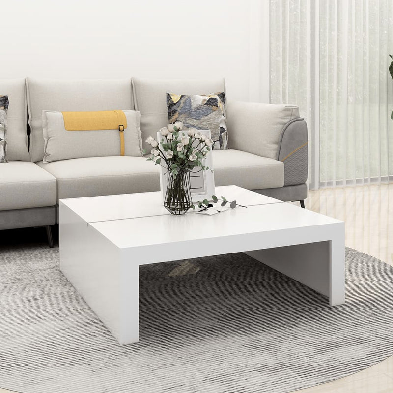 Coffee Table White 100x100x35 cm Engineered Wood Payday Deals