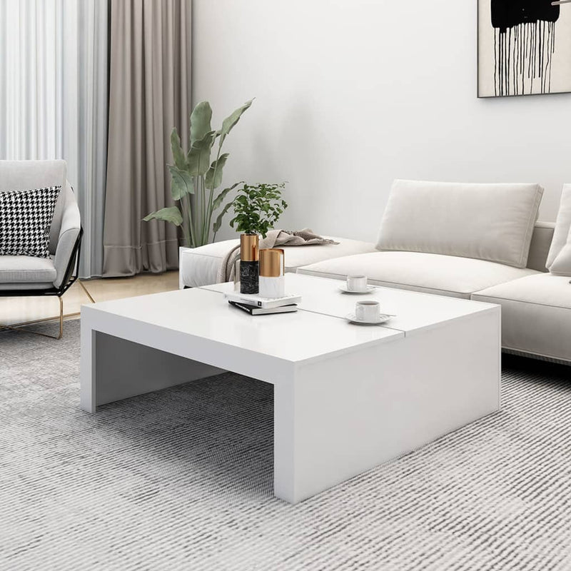 Coffee Table White 100x100x35 cm Engineered Wood Payday Deals