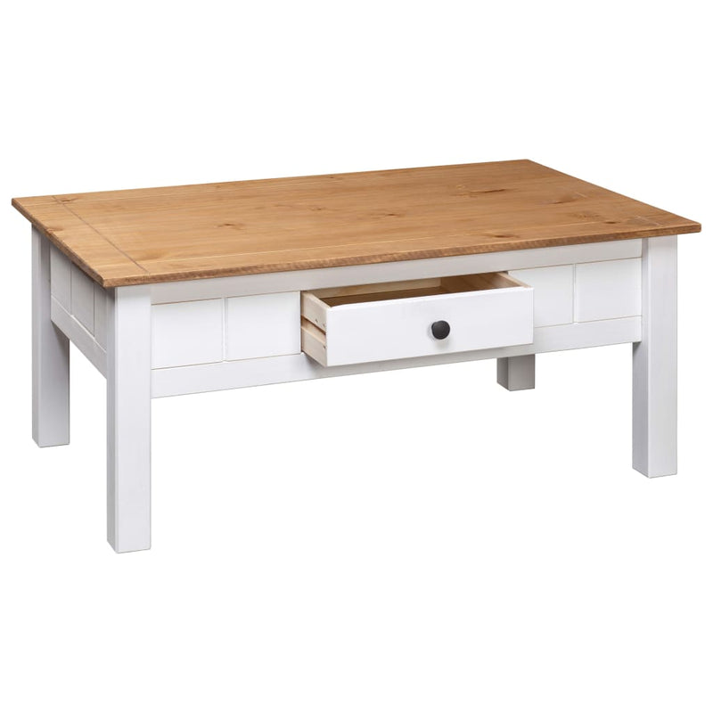 Coffee Table White 100x60x45 cm Solid Pine Wood Panama Range Payday Deals