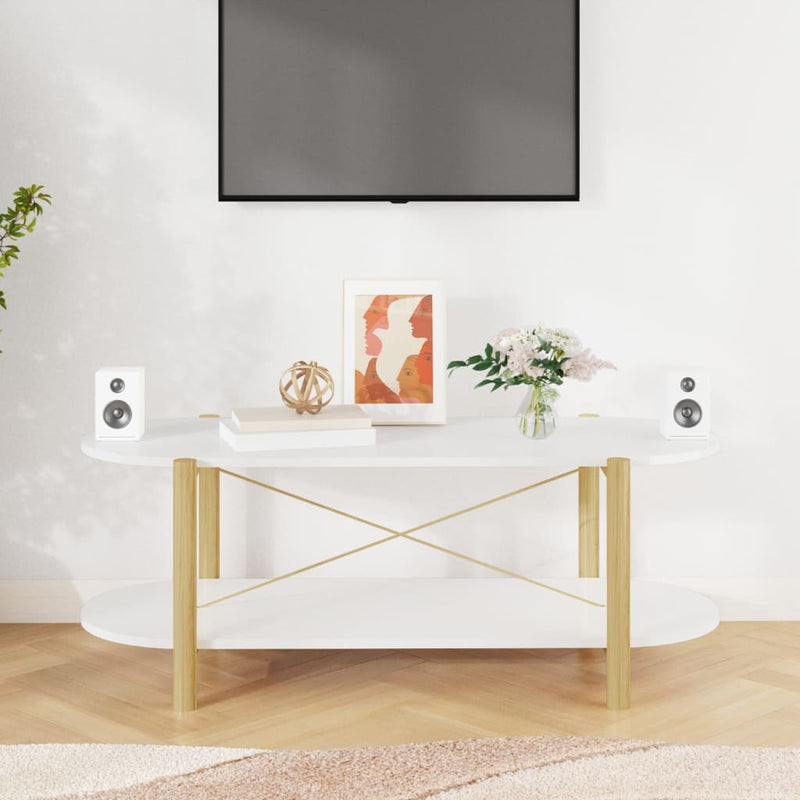 Coffee Table White 110x48x40 cm Engineered Wood Payday Deals