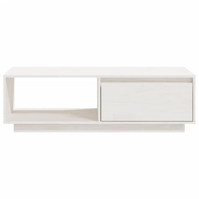 Coffee Table White 110x50x33.5 cm Solid Pinewood Payday Deals