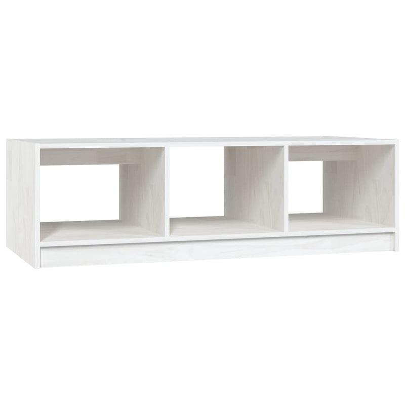 Coffee Table White 110x50x34 cm Solid Pinewood Payday Deals