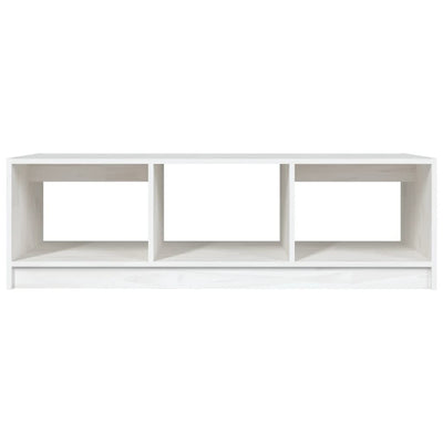 Coffee Table White 110x50x34 cm Solid Pinewood Payday Deals