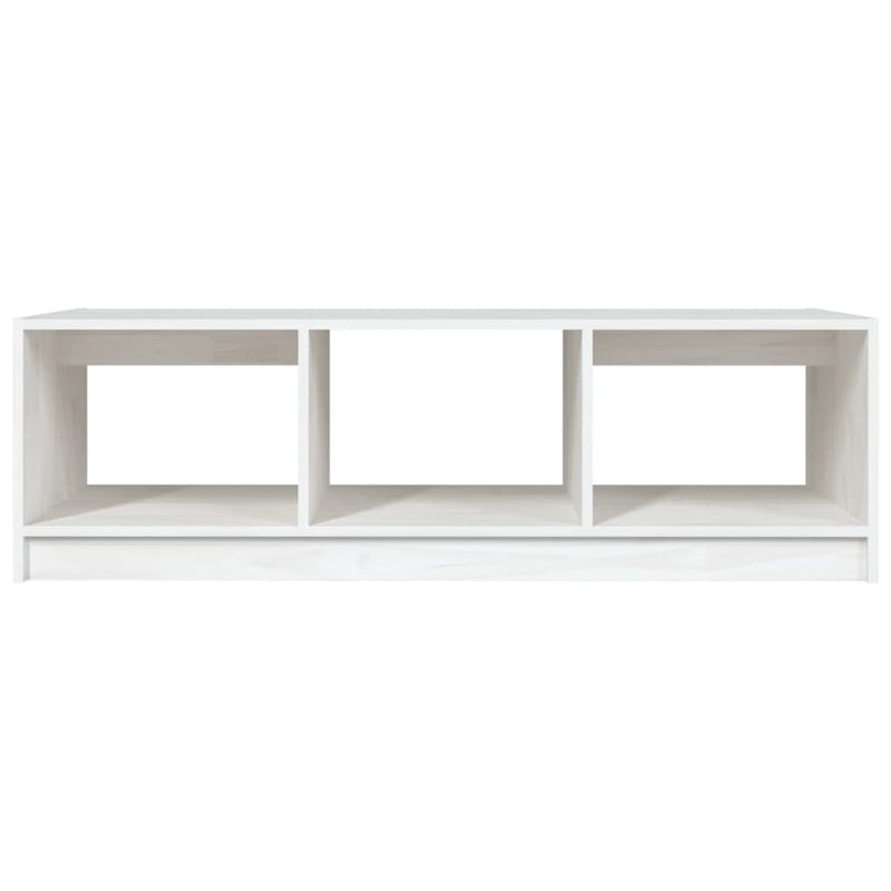 Coffee Table White 110x50x34 cm Solid Pinewood Payday Deals