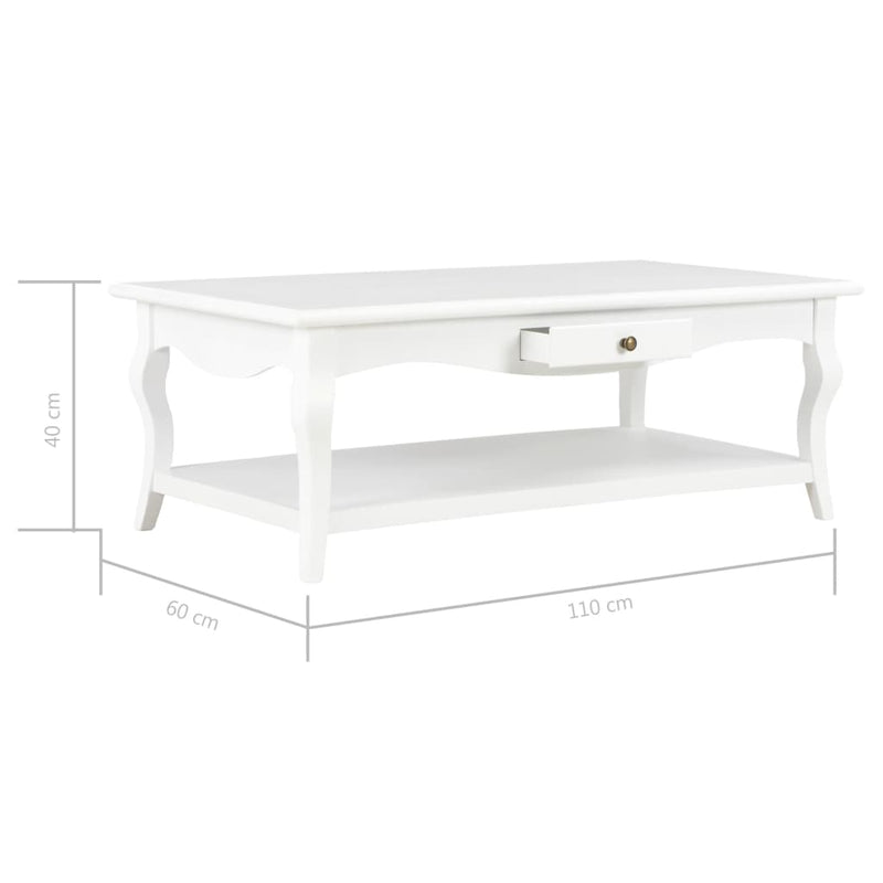 Coffee Table White 110x60x40 cm MDF Payday Deals