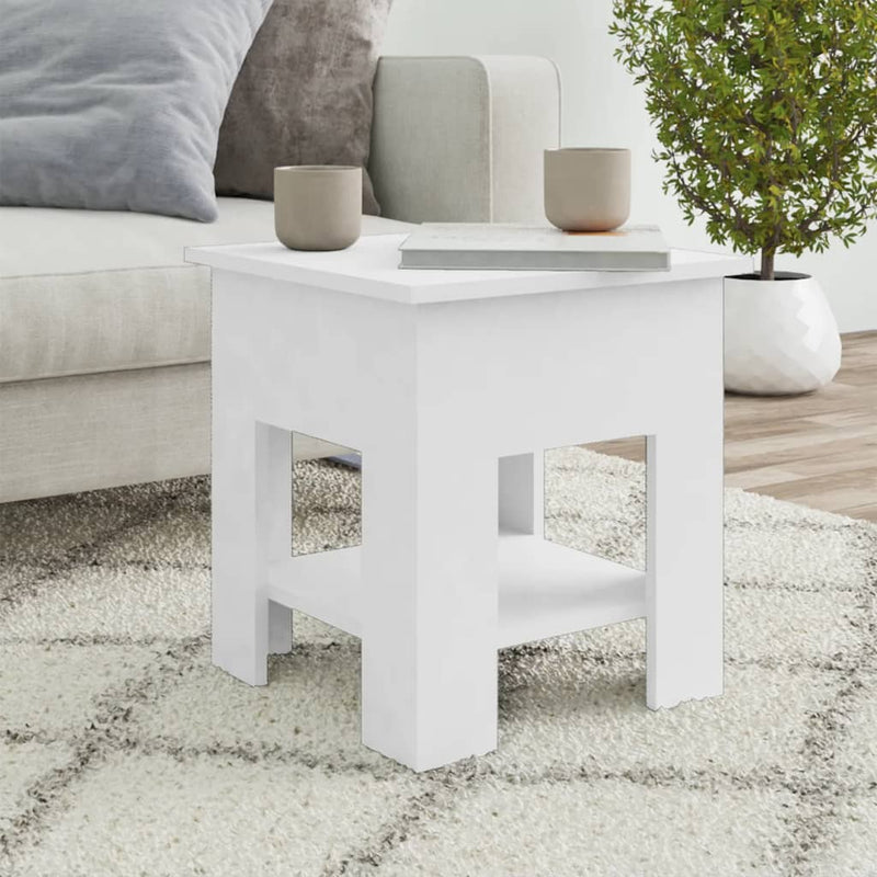 Coffee Table White 40x40x42 cm Engineered Wood Payday Deals