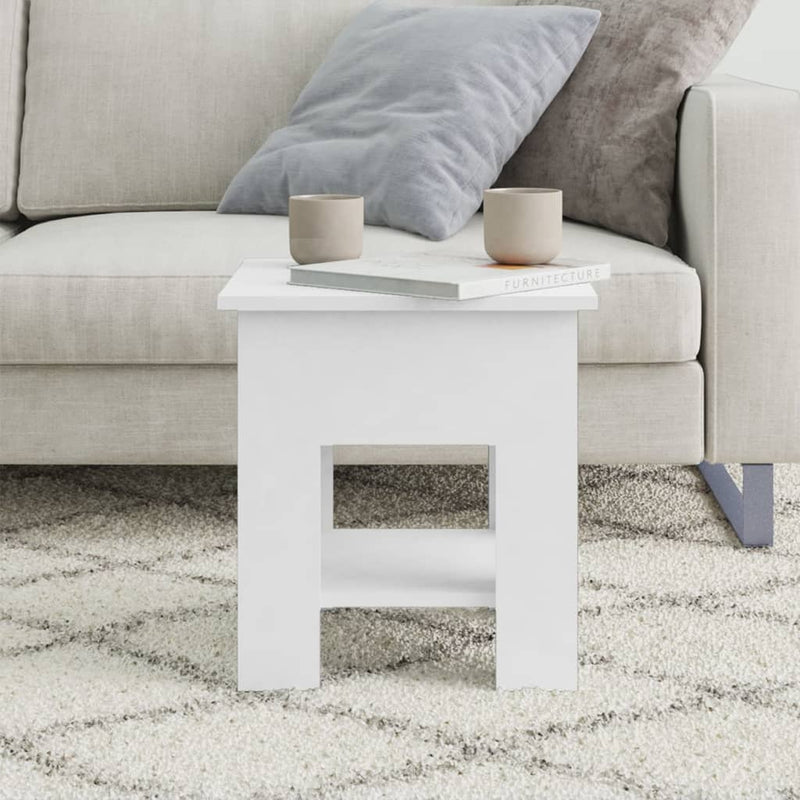 Coffee Table White 40x40x42 cm Engineered Wood Payday Deals