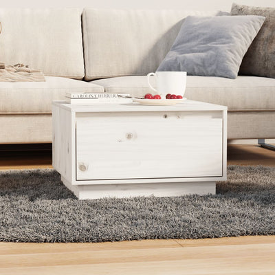 Coffee Table White 55x56x32 cm Solid Wood Pine Payday Deals