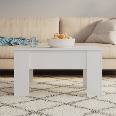 Coffee Table White 79x49x41 cm Engineered Wood