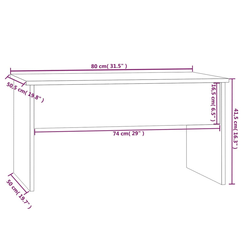 Coffee Table White 80x50.5x41.5 cm Engineered Wood Payday Deals