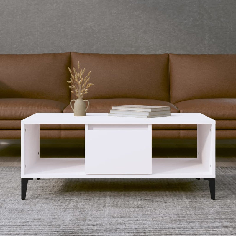 Coffee Table White 90x50x36.5 cm Engineered Wood Payday Deals