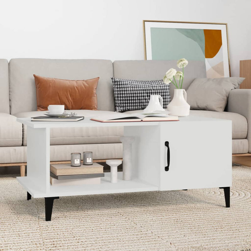 Coffee Table White 90x50x40 cm Engineered Wood Payday Deals