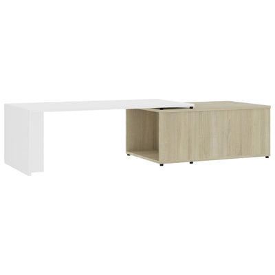 Coffee Table White and Sonoma Oak 150x50x35 cm Engineered Wood Payday Deals