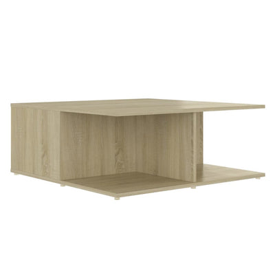 Coffee Table White and Sonoma Oak 80x80x31 cm Chipboard Payday Deals