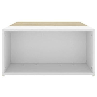 Coffee Table White and Sonoma Oak 90x67x33 cm Chipboard Payday Deals