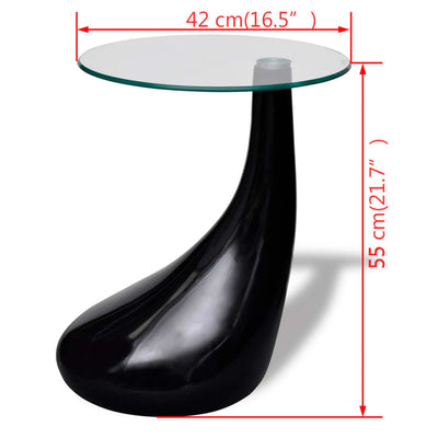 Coffee Table with Round Glass Top High Gloss Black Payday Deals