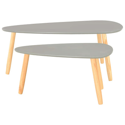 Coffee Tables 2 pcs Grey Solid Pinewood Payday Deals