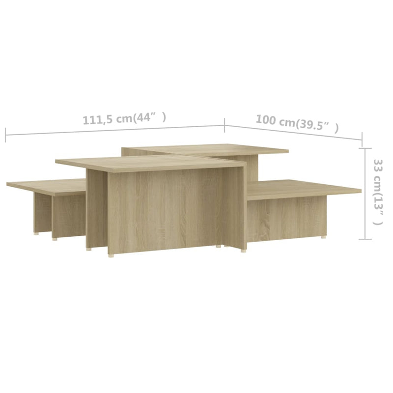 Coffee Tables 2 pcs Sonoma Oak 111.5x50x33 cm Engineered Wood Payday Deals