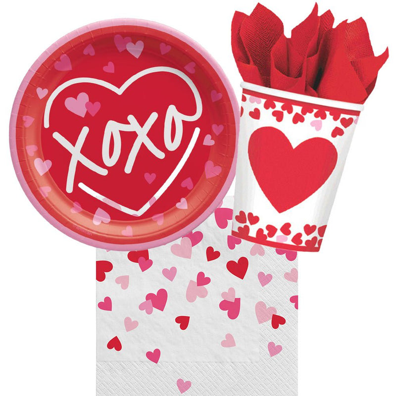 Confetti Hearts 8 Guest Tableware Party Pack Payday Deals