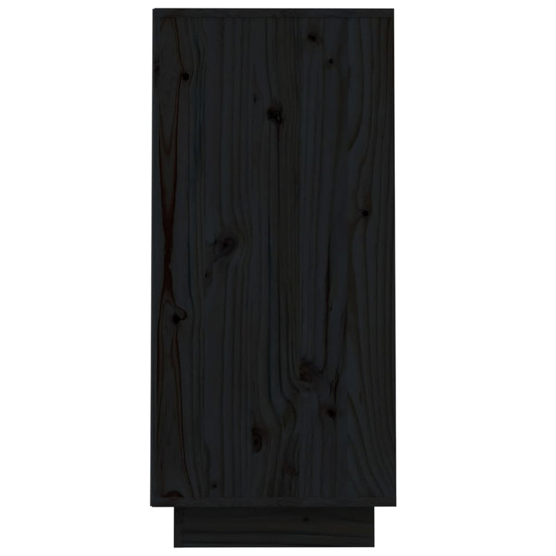 Console Cabinet Black 60x34x75 cm Solid Wood Pine Payday Deals