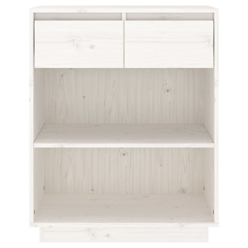 Console Cabinet White 60x34x75 cm Solid Wood Pine Payday Deals