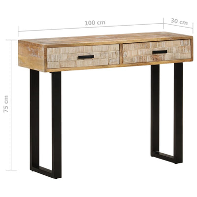 Console Table 100x30x75 cm Solid Mango Wood Payday Deals