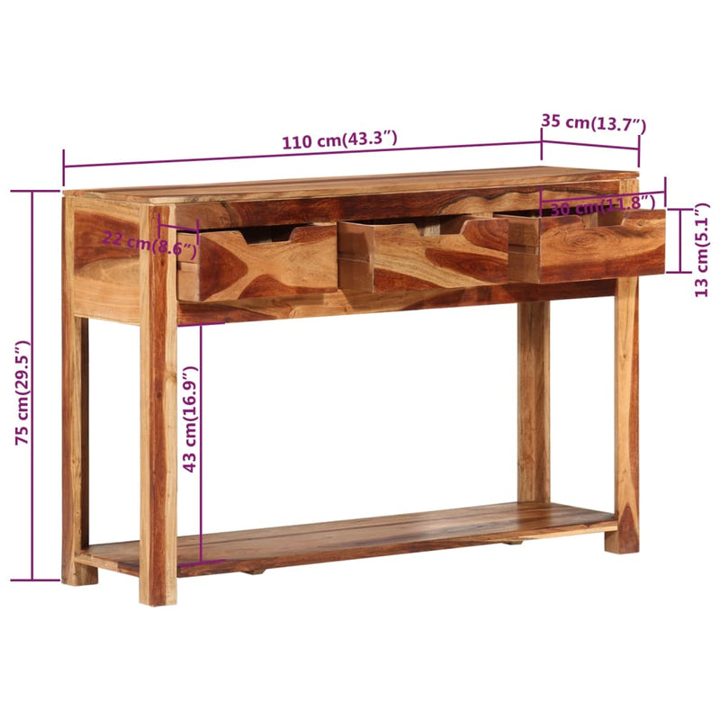 Console Table 110x35x75 cm Solid Wood Acacia Payday Deals