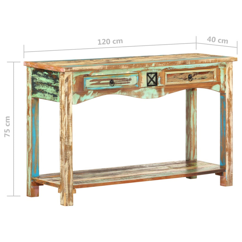 Console Table 120x40x75 cm Solid Reclaimed Wood Payday Deals