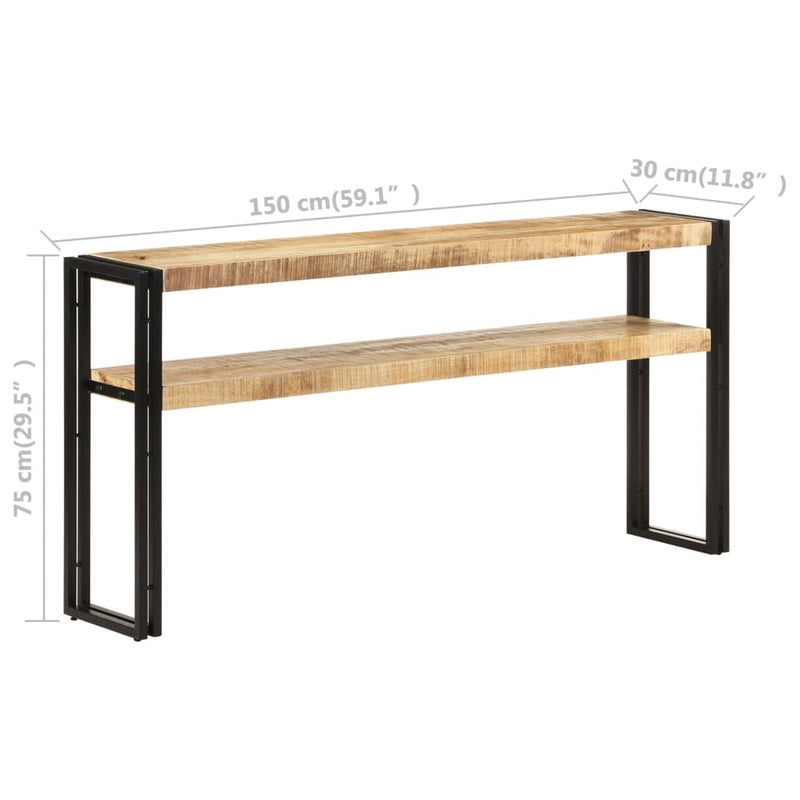 Console Table 150x30x75 cm Rough Mango Wood Payday Deals