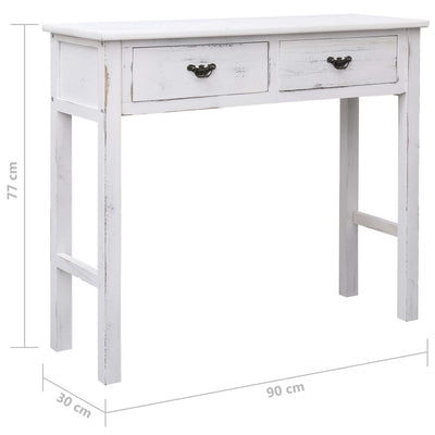 Console Table Antique White 90x30x77 cm Wood Payday Deals