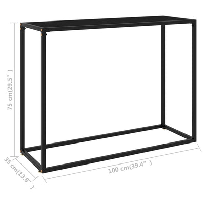 Console Table Black 100x35x75 cm Tempered Glass Payday Deals