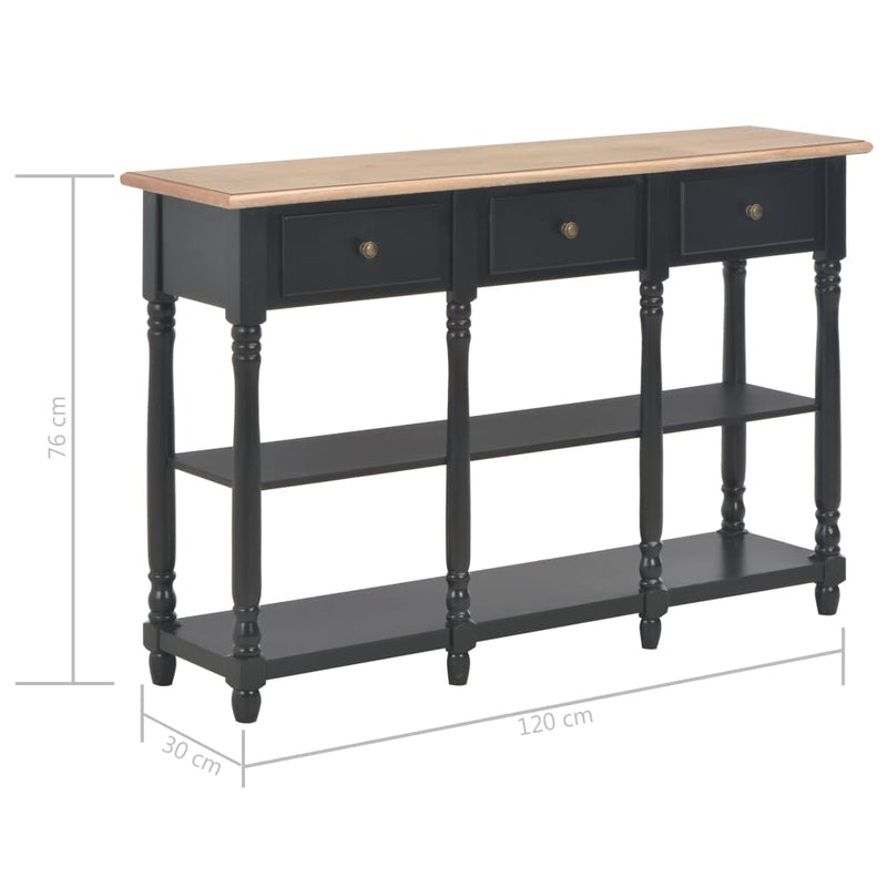 Console Table Black 120x30x76 cm MDF Payday Deals