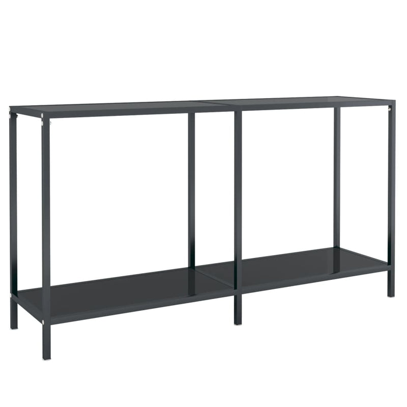 Console Table Black 140x35x75.5 cm Tempered Glass Payday Deals