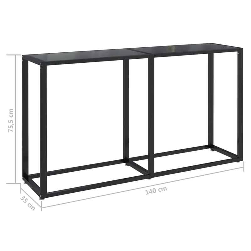 Console Table Black 140x35x75.5cm Tempered Glass Payday Deals