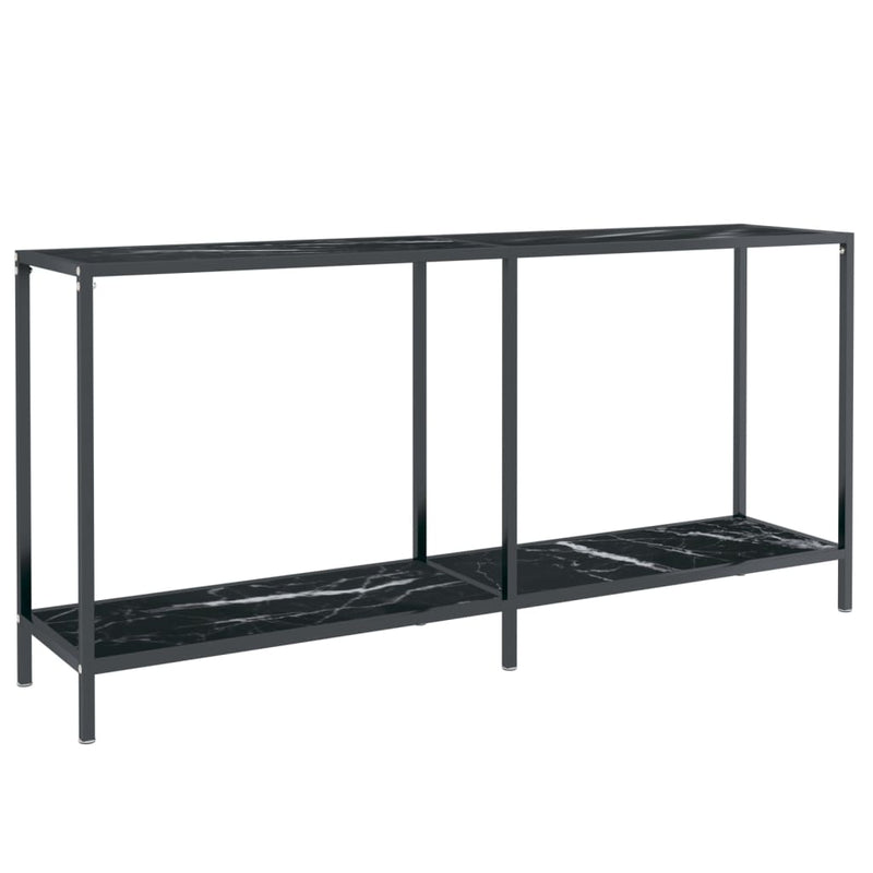 Console Table Black 160x35x75.5 cm Tempered Glass Payday Deals