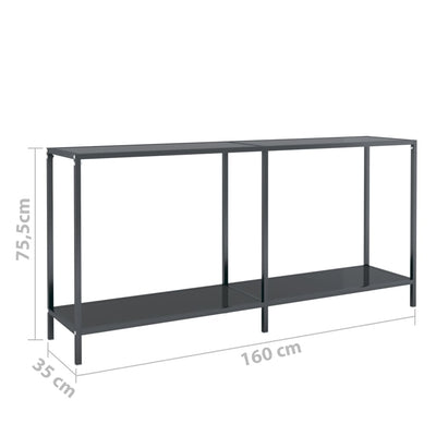 Console Table Black 160x35x75.5 cm Tempered Glass Payday Deals