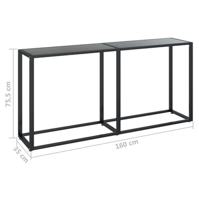 Console Table Black 160x35x75.5cm Tempered Glass Payday Deals
