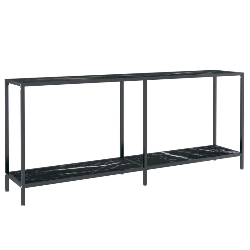 Console Table Black 180x35x75.5 cm Tempered Glass Payday Deals