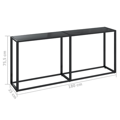 Console Table Black 180x35x75.5cm Tempered Glass Payday Deals