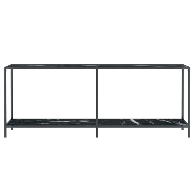 Console Table Black 200x35x75.5 cm Tempered Glass Payday Deals