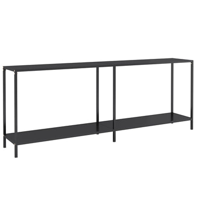 Console Table Black 200x35x75.5 cm Tempered Glass Payday Deals