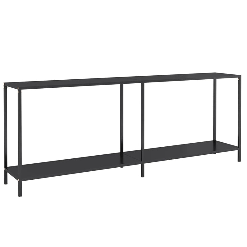 Console Table Black 200x35x75.5 cm Tempered Glass Payday Deals