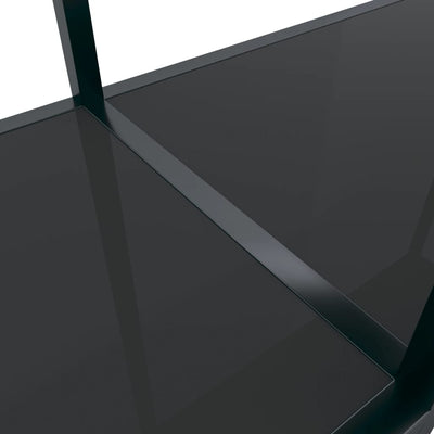 Console Table Black 200x35x75.5 cm Tempered Glass Payday Deals